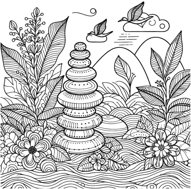 malvorlage-steine-und-pflanzen-fuer-kreative-auszeiten
