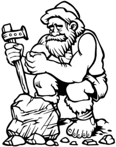 malvorlage-steinzeitmann-hammer-felsen