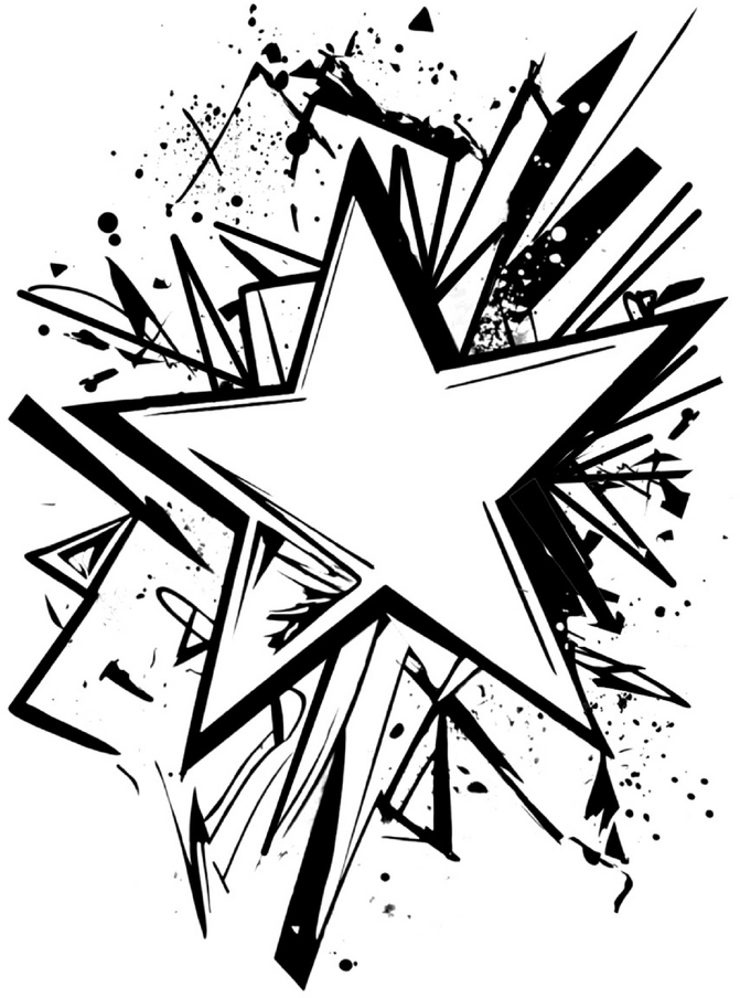 malvorlage-stern-graffiti-ausmalbild