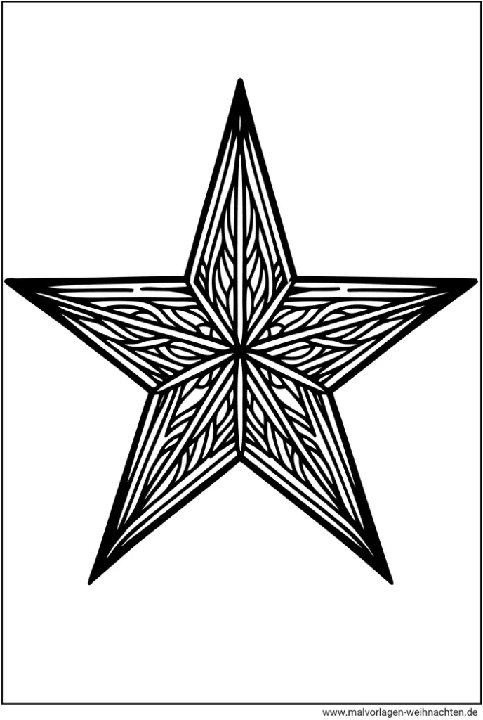 malvorlage-stern-mit-geometrischem-muster