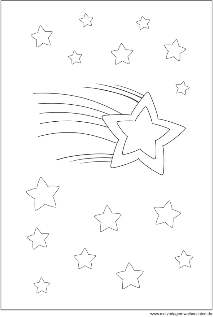 malvorlage-sternschnuppe-fuer-weihnachten