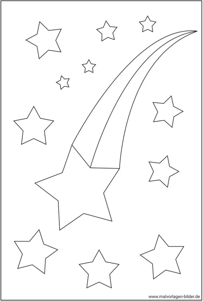 malvorlage-sternschnuppe-und-sternchen