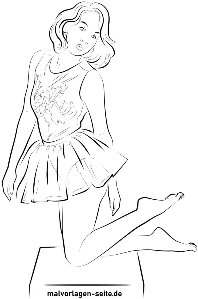malvorlage-stilisierte-figur-elegantes-outfit