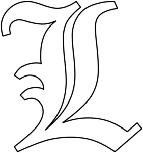malvorlage-stilisiertes-buchstaben-l-zum-ausmalen
