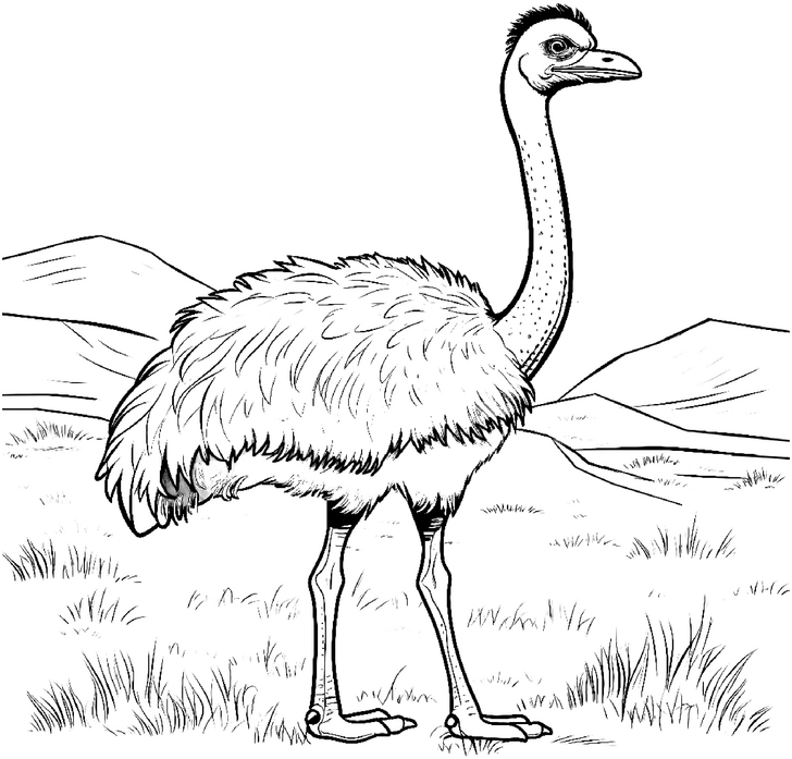 malvorlage-strauss-in-der-natur