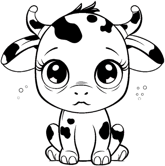 malvorlage-suesse-kuh-mit-grossen-augen