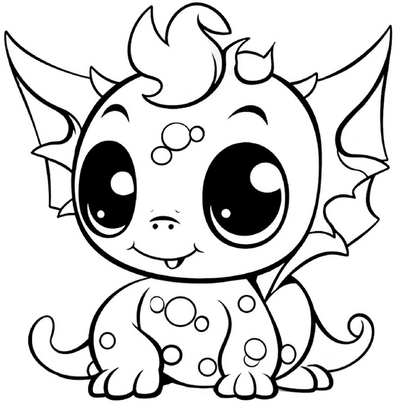 malvorlage-suesser-drache-mit-grossen-augen