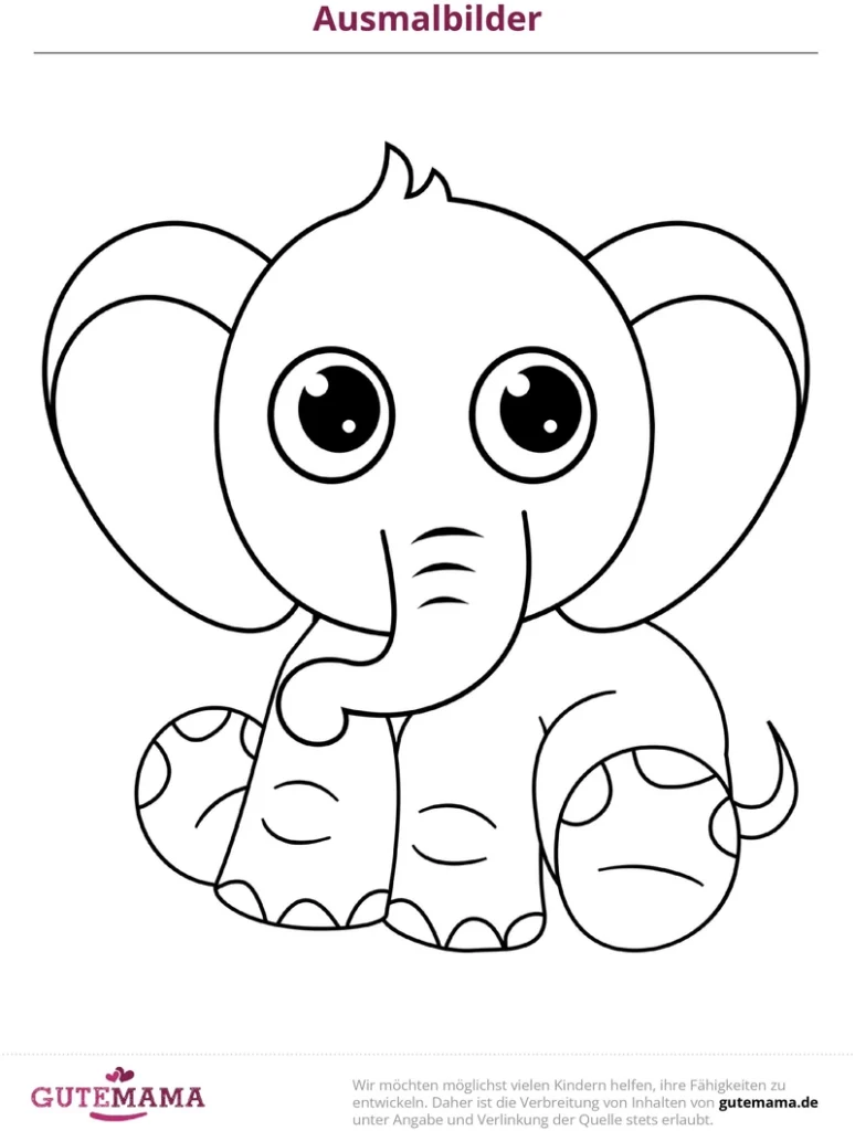 malvorlage-suesser-elefant-zum-ausmalen
