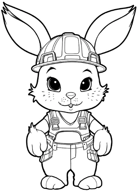 malvorlage-suesser-hase-bauarbeiter