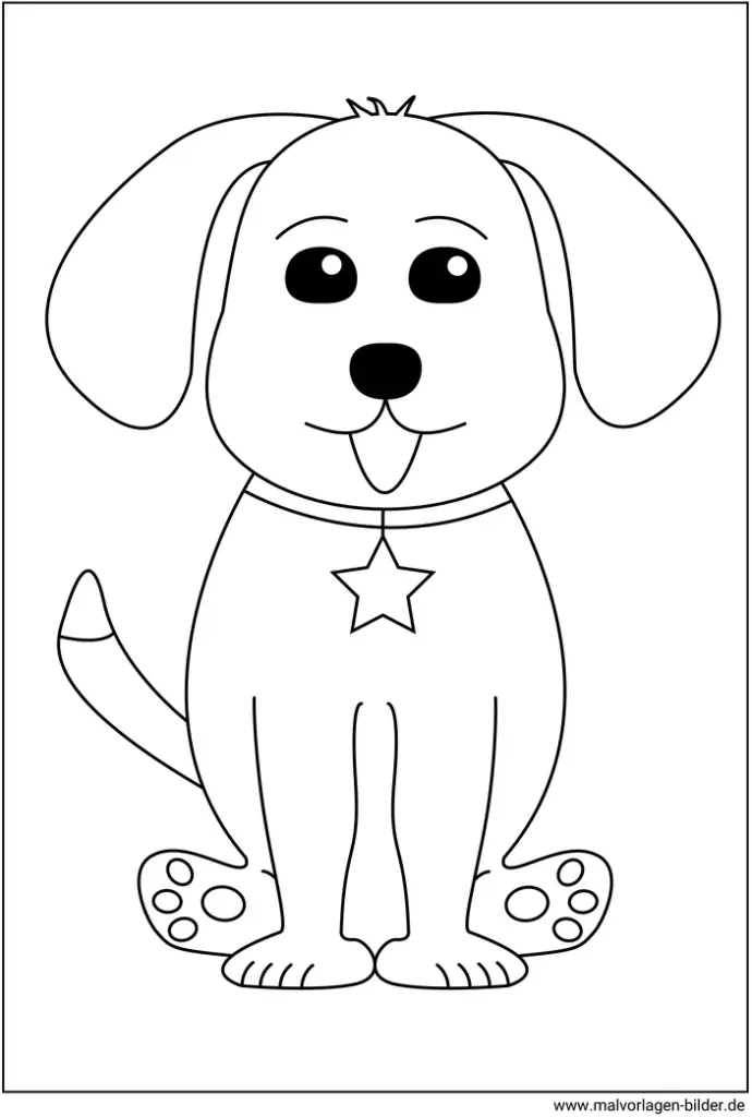 malvorlage-suesser-hund-fuer-kinder