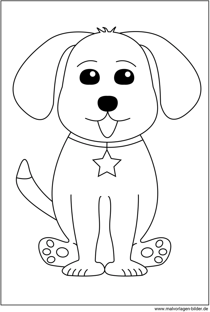 malvorlage-suesser-hund-fuer-kinder