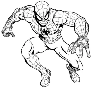 malvorlage-superheld-dynamische-pose-ausmalbild