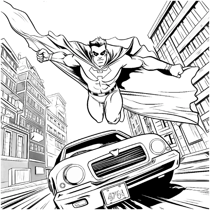 malvorlage-superheld-in-aktion-mit-stadtlandschaft