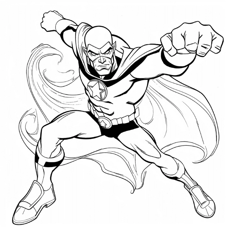 malvorlage-superheld-in-aktion