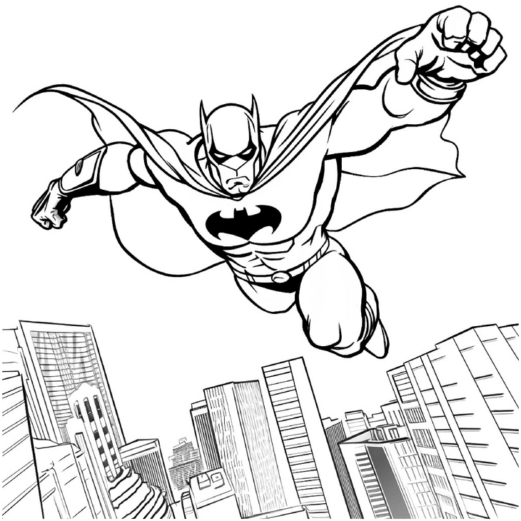 malvorlage-superheld-in-der-stadt