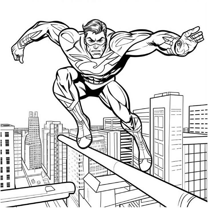 malvorlage-superhelden-in-aktion