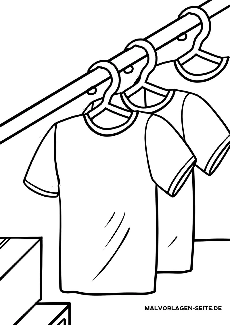malvorlage-t-shirts-an-kleiderbuegel
