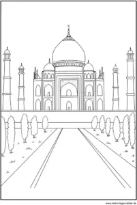 malvorlage-taj-mahal-ausmalbild
