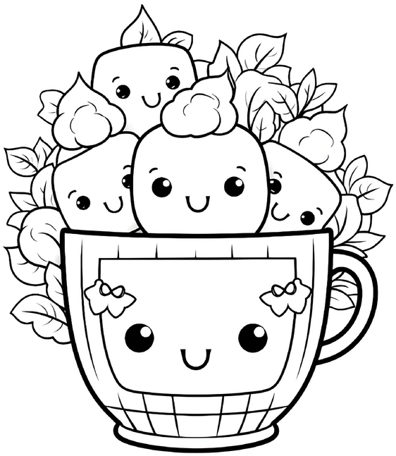 malvorlage-tasse-mit-fröhlichen-marshmallows-und-blättern