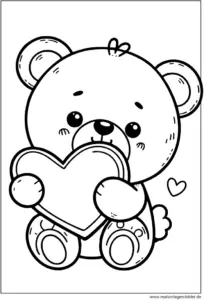 malvorlage-teddybear-mit-herz
