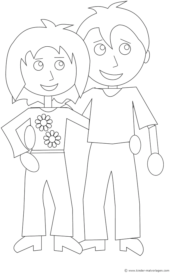 malvorlage-teenager-paar-comic-ausmalen