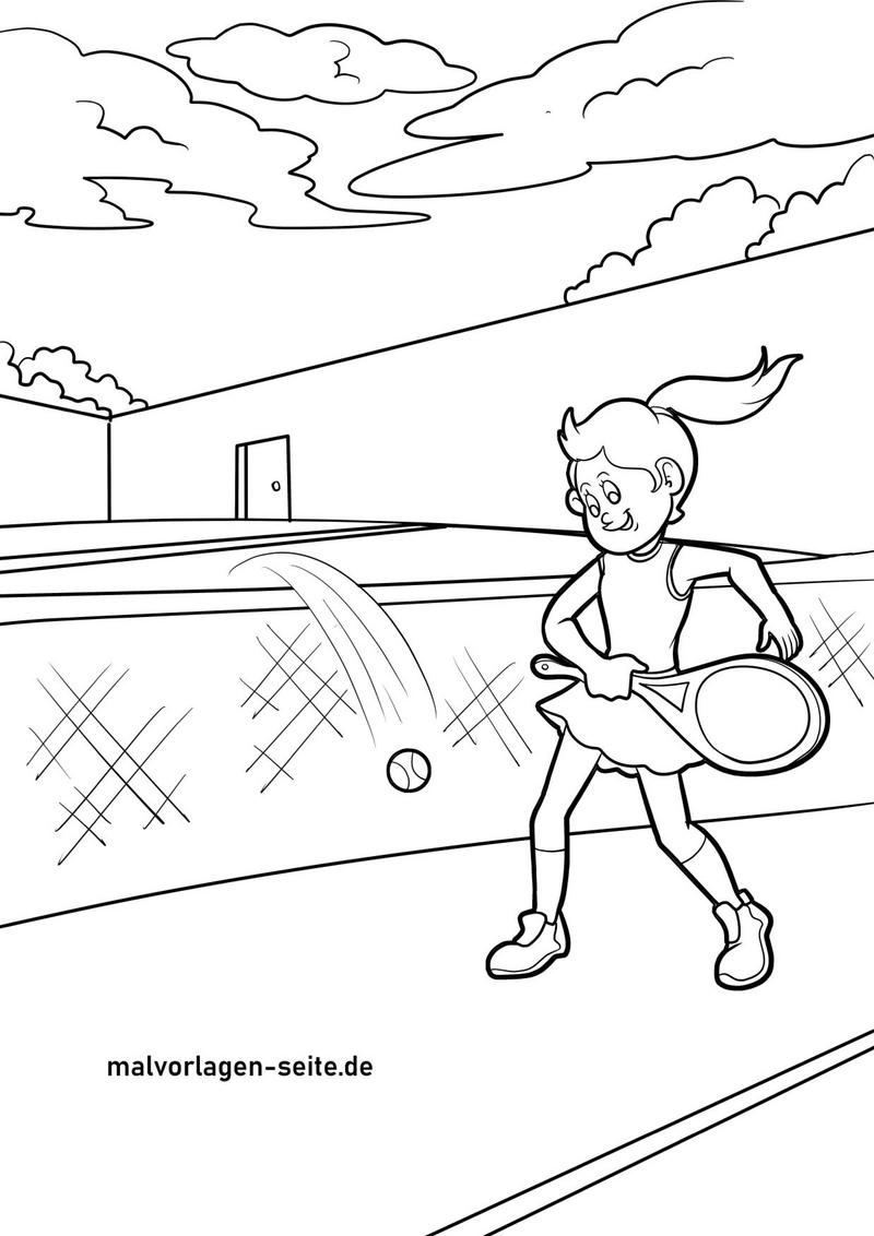 malvorlage-tennis-spielen-mit-kind-und-sportgeraet