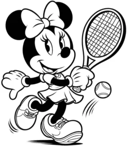 malvorlage-tennis-spielendes-maedchen-mit-schlaeger-und-ball