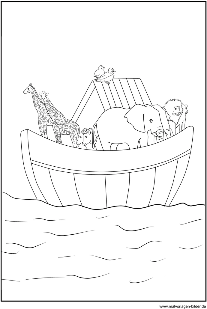 malvorlage-tiere-auf-dem-boot