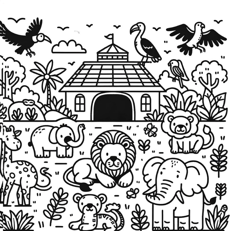 malvorlage-tiere-aus-dem-zoo-kreatives-ausmalen