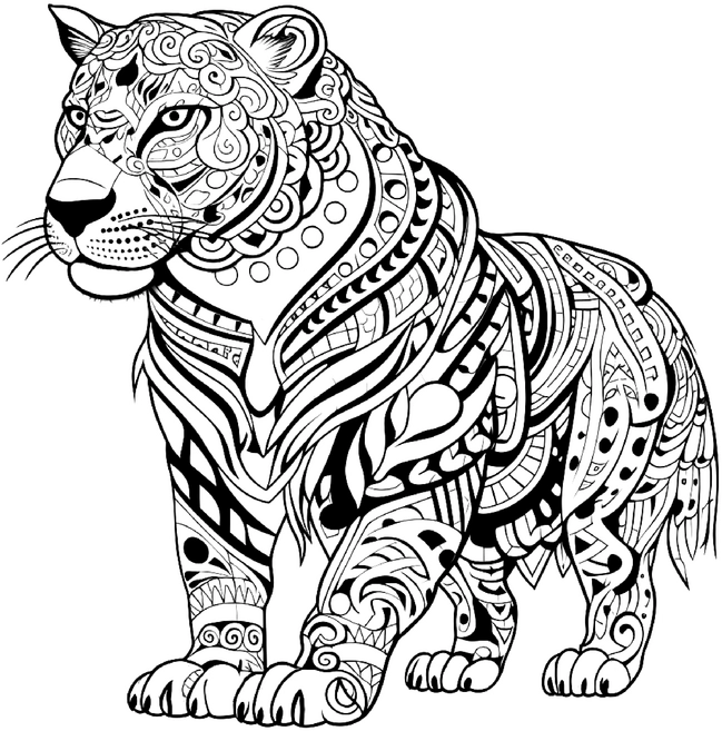 malvorlage-tiger-mit-mustern