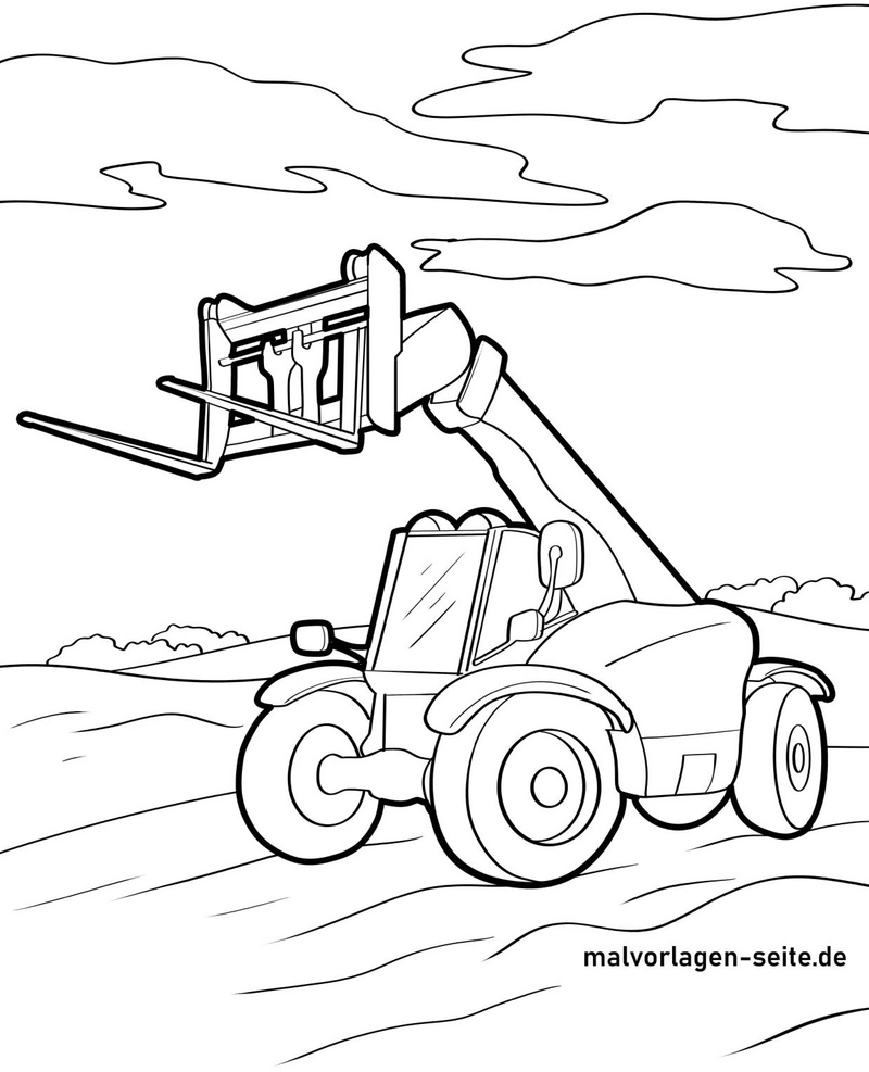 malvorlage-traktor-ausleger-kreativ-ausmalen