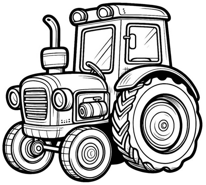 malvorlage-traktor-ausmalbild-kreative-gestaltung