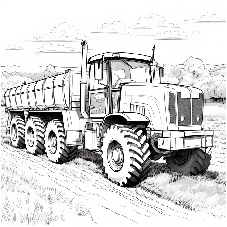 malvorlage-traktor-mit-anhaenger-fuer-kreative-kinder