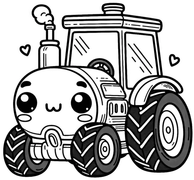 malvorlage-traktor-niedliches-ausmalbild-fuer-kinder