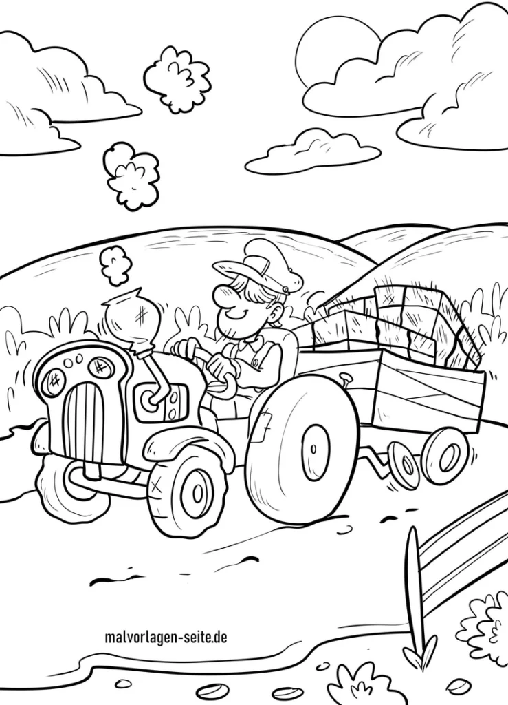 malvorlage-traktorfahrer-auf-dem-bauernhof