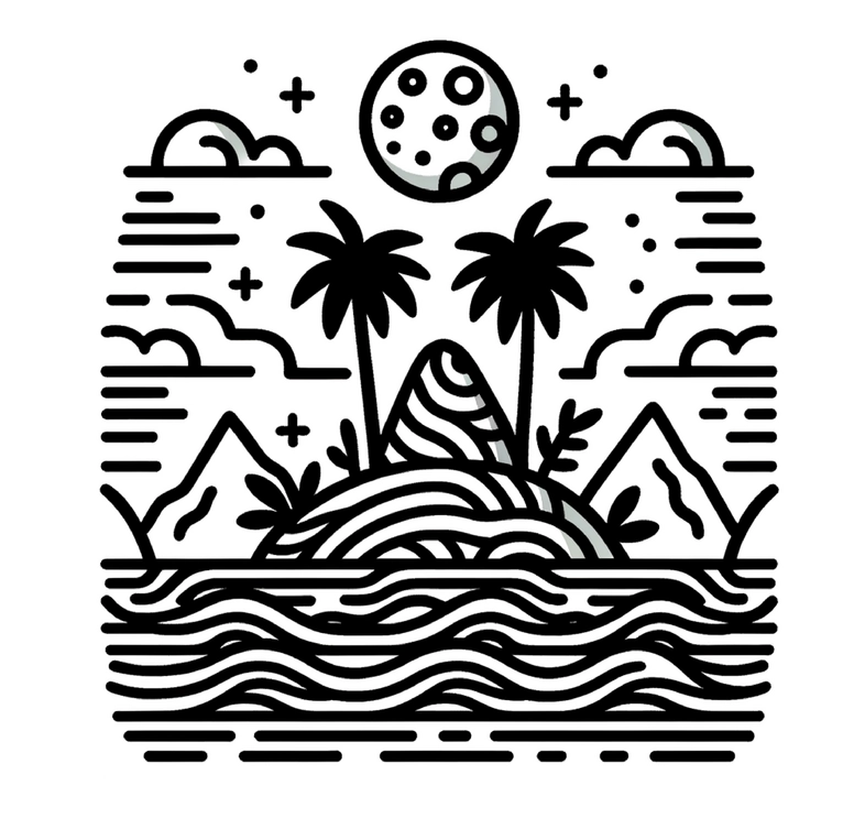 malvorlage-trauminseln-mit-palmen-und-mond