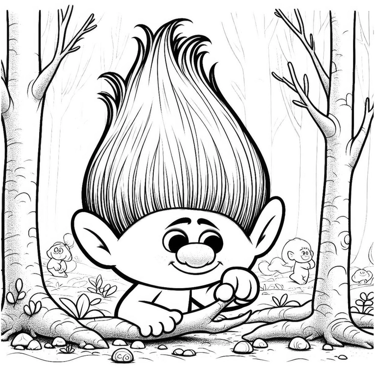 malvorlage-troll-im-wald-hohes-haar