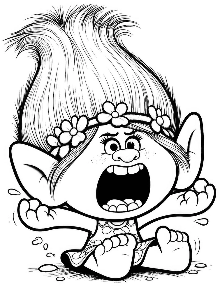 malvorlage-troll-mit-emotionalem-ausdruck