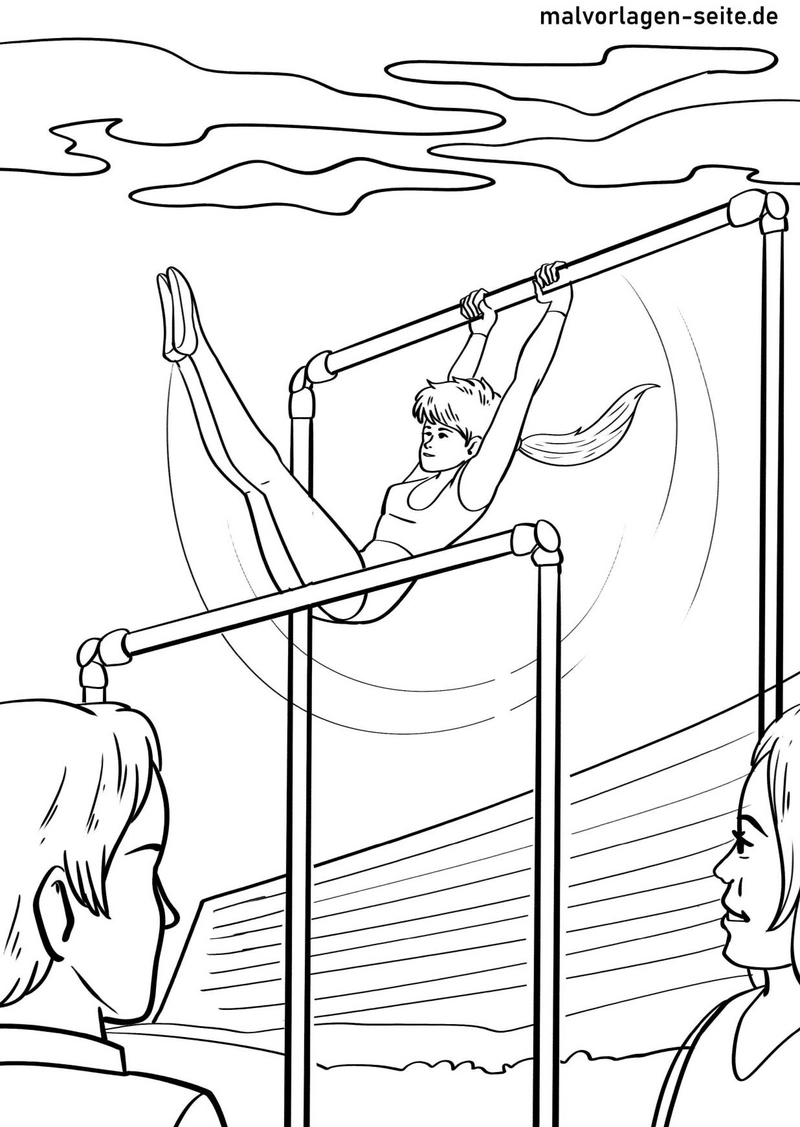 malvorlage-turnen-maedchen-an-den-barren