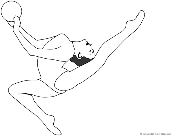 malvorlage-turner-mit-ball-in-dynamischer-pose