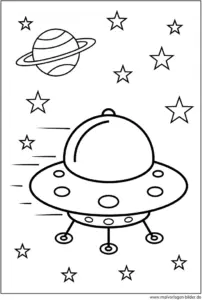 malvorlage-ufo-im-weltall