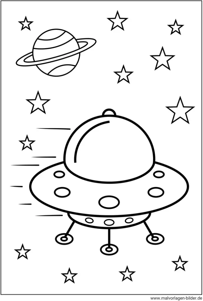 malvorlage-ufo-im-weltall
