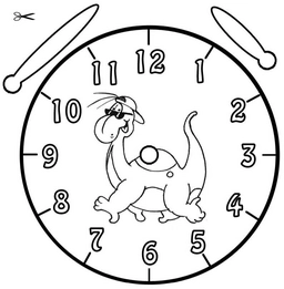 malvorlage-uhr-dino-ausmalen