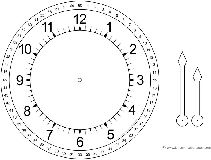 malvorlage-uhr-mit-ziffern-und-zeigern