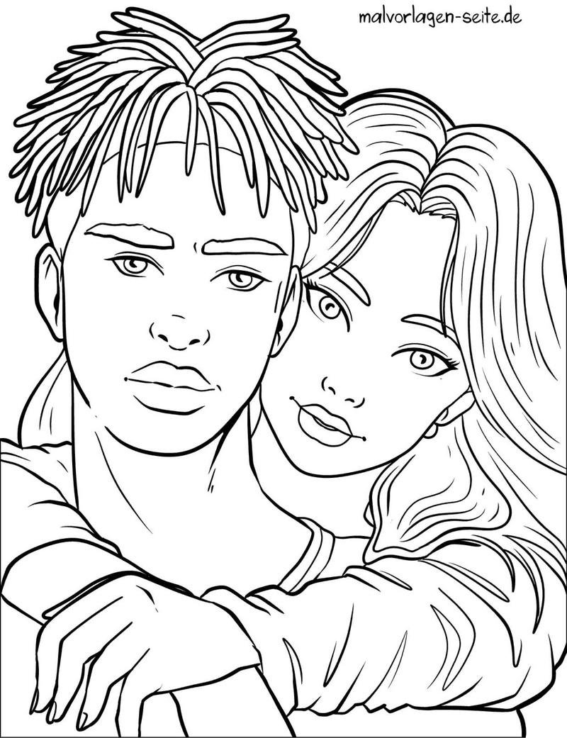 malvorlage-umarmendes-paar-fuer-kreative-ausmalprojekte