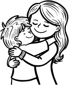 malvorlage-umarmung-mutter-kind-ausmalen