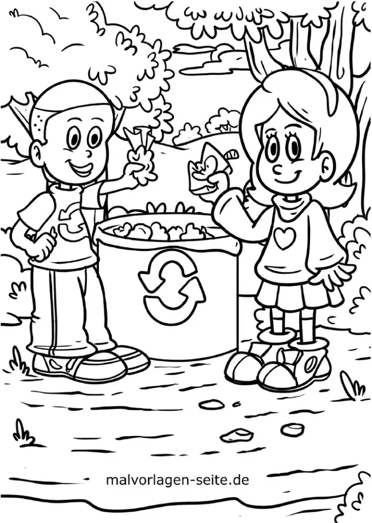 malvorlage-umweltschutz-recycling-kinder