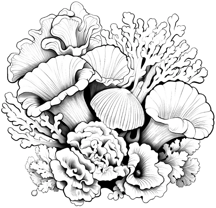 malvorlage-unterwasserwelt-korallen-pilze