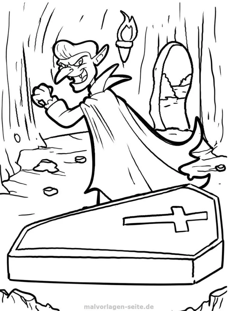 malvorlage-vampir-in-geheimnisvoller-hoehle