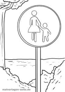 malvorlage-verkehrsschild-gehweg-sicherheit-fuer-kinder